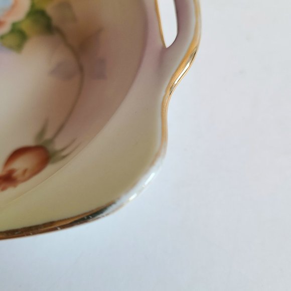 Noritake Japan hand painted porcelain trinket dish with floral design. - Picture 7 of 7